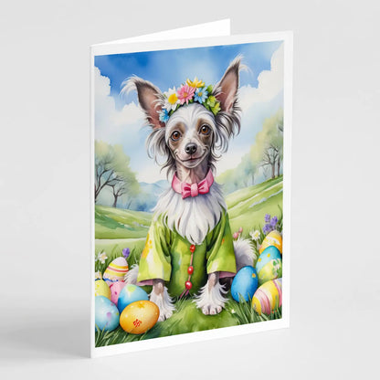 Chinese Crested Easter Egg Hunt Greeting Cards Pack of 8