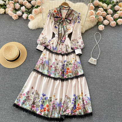 Royal Floral High-end Dress