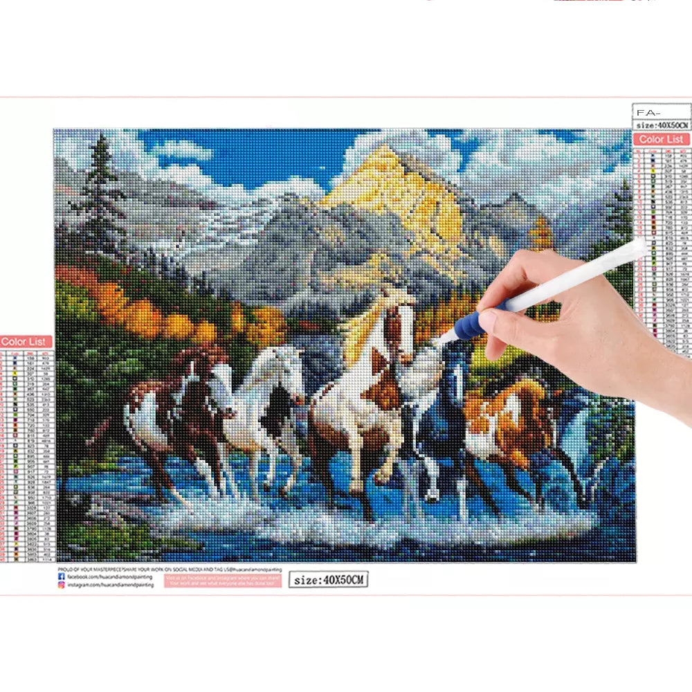 5D Animal Diamond  Horse Painting