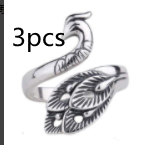 DIY  Knitting Loop Crochet Tool Sewing Peacock Fish Ring Finger, Thimble Yarn Adjustable Opened Fingering Tools