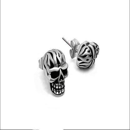 Skull Ghost Head Stud Earrings