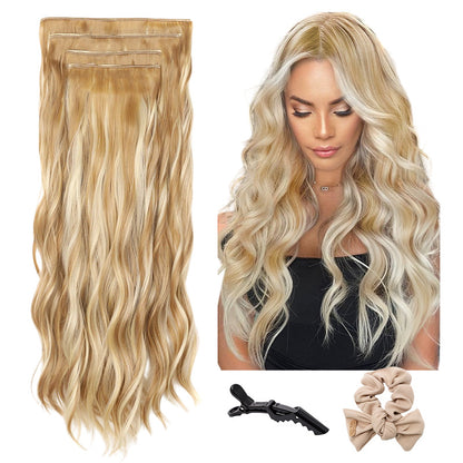Hold balance Clip on Hair Extensions Long Straight Wavy Synthetic Hairpiece, Natural & Soft & Blends Well Daily Use, Fashion Accessories