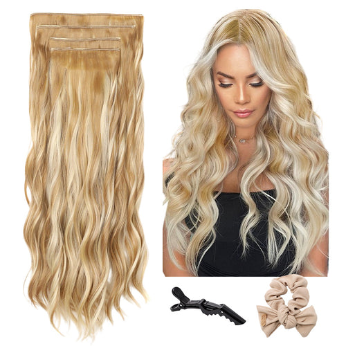 Hold balance Clip on Hair Extensions Long Straight Wavy Synthetic Hairpiece, Natural & Soft & Blends Well Daily Use, Fashion Accessories