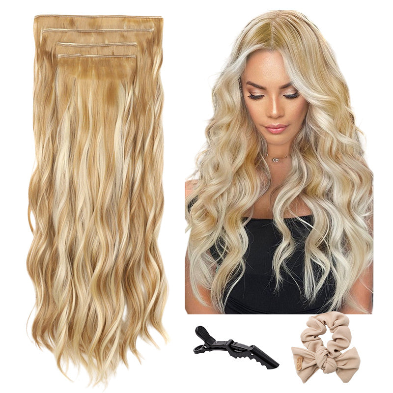 Hold balance Clip on Hair Extensions Long Straight Wavy Synthetic Hairpiece, Natural & Soft & Blends Well Daily Use, Fashion Accessories
