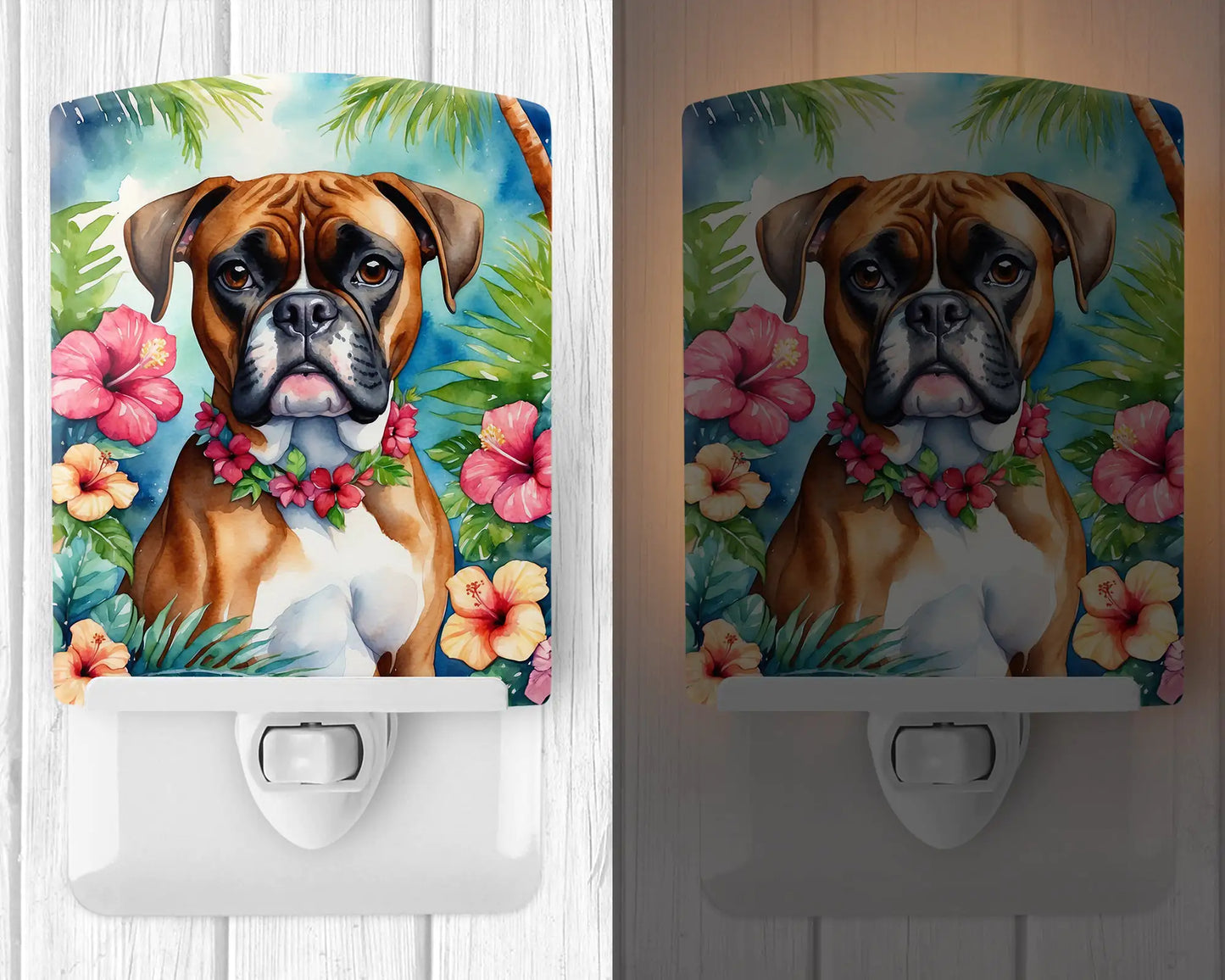 Boxer Luau Ceramic Night Light