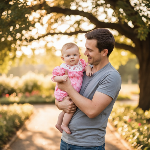 Baby Girl's Bowknot Graphic Print Romper, Daddy's Girl Letter Print Triangle Jumpsuit With Bubble Sleeves
