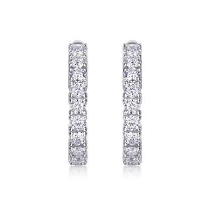 Modern Guide Luxury Fashion Diamond Earrings Stud Set With Mosan Diamond Silver Ornaments