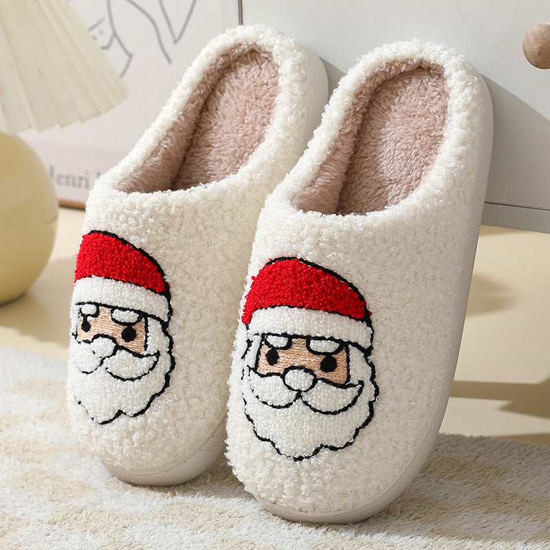 Christmas Home Cute Cartoon Santa Claus Cotton Slippers