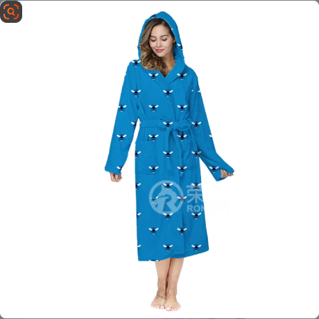 Plush Oversize Winter Soft Warm Long Flannel Bathrobe With Hooded Women Thick Night Fleece