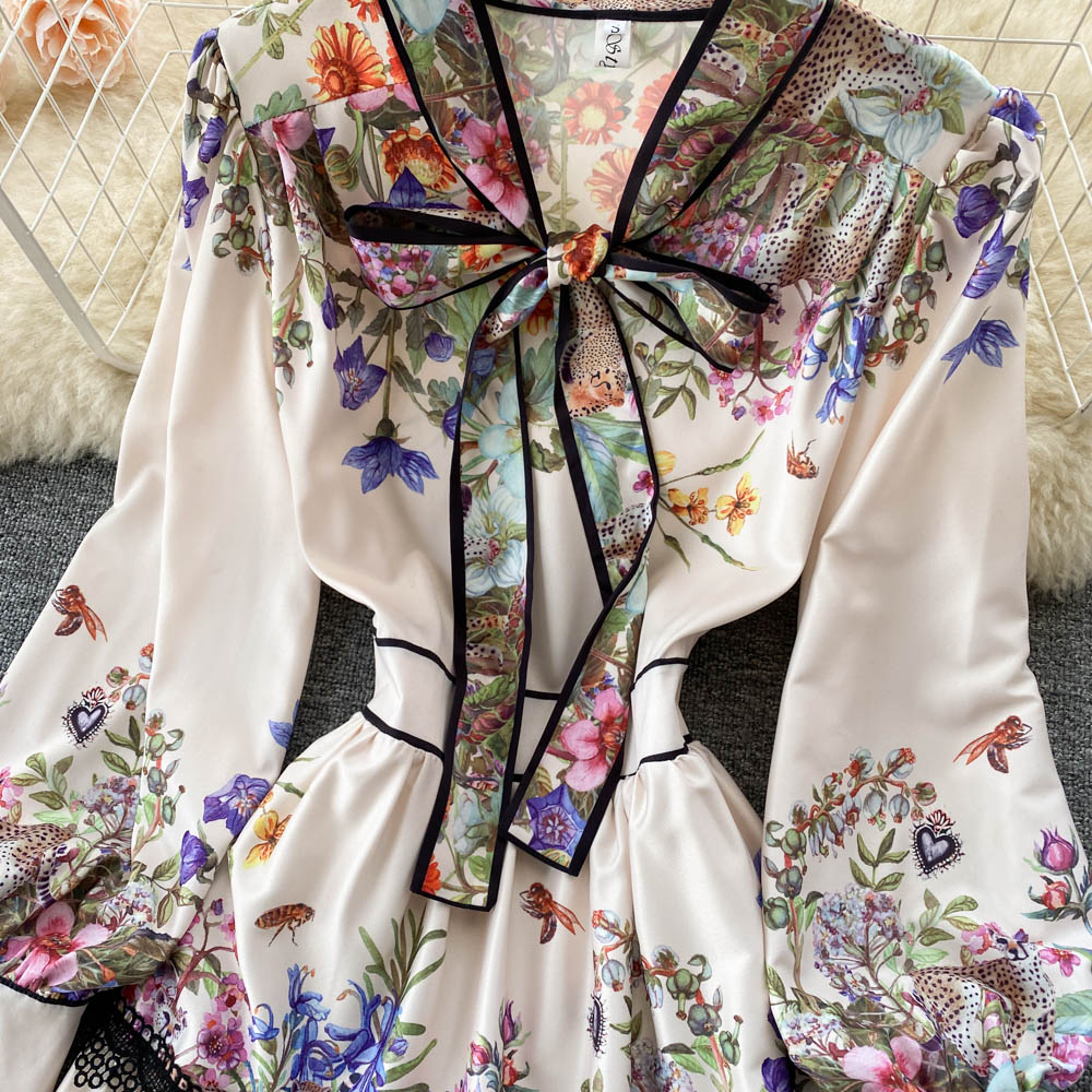 Royal Floral High-end Dress