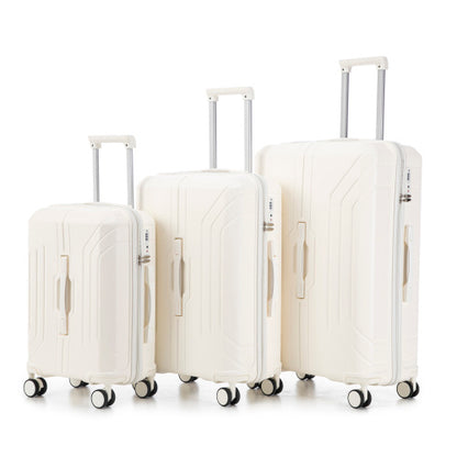 20  24  28  3 Pcs  Set In ABS Spinner Wheel Luggage, Carry On Suitcase, Matching Color, TSA Combination Lock