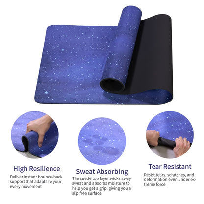 Blue galaxy yoga mat with high resilience, sweat-absorbing and tear-resistant design