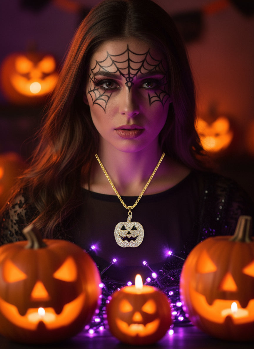 Halloween Pumpkin Ghost Shape Alloy Pendant Necklace