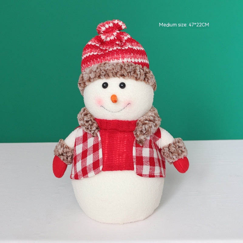 Christmas Red Fabric Retractable Long Legs