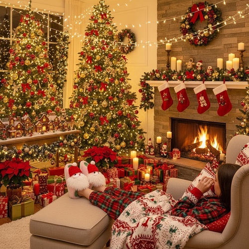 Cute Christmas Santa Claus Slipper Warm Indoor Non-slip Floor Plush Shoes