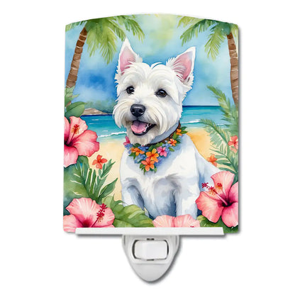 Westie Luau Ceramic Night Light