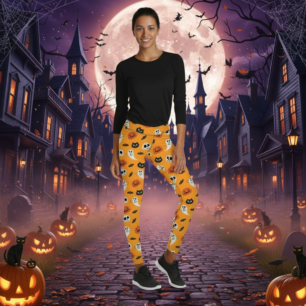 Printed Leggings Halloween Sports Yoga High Stretch Pencil Pants