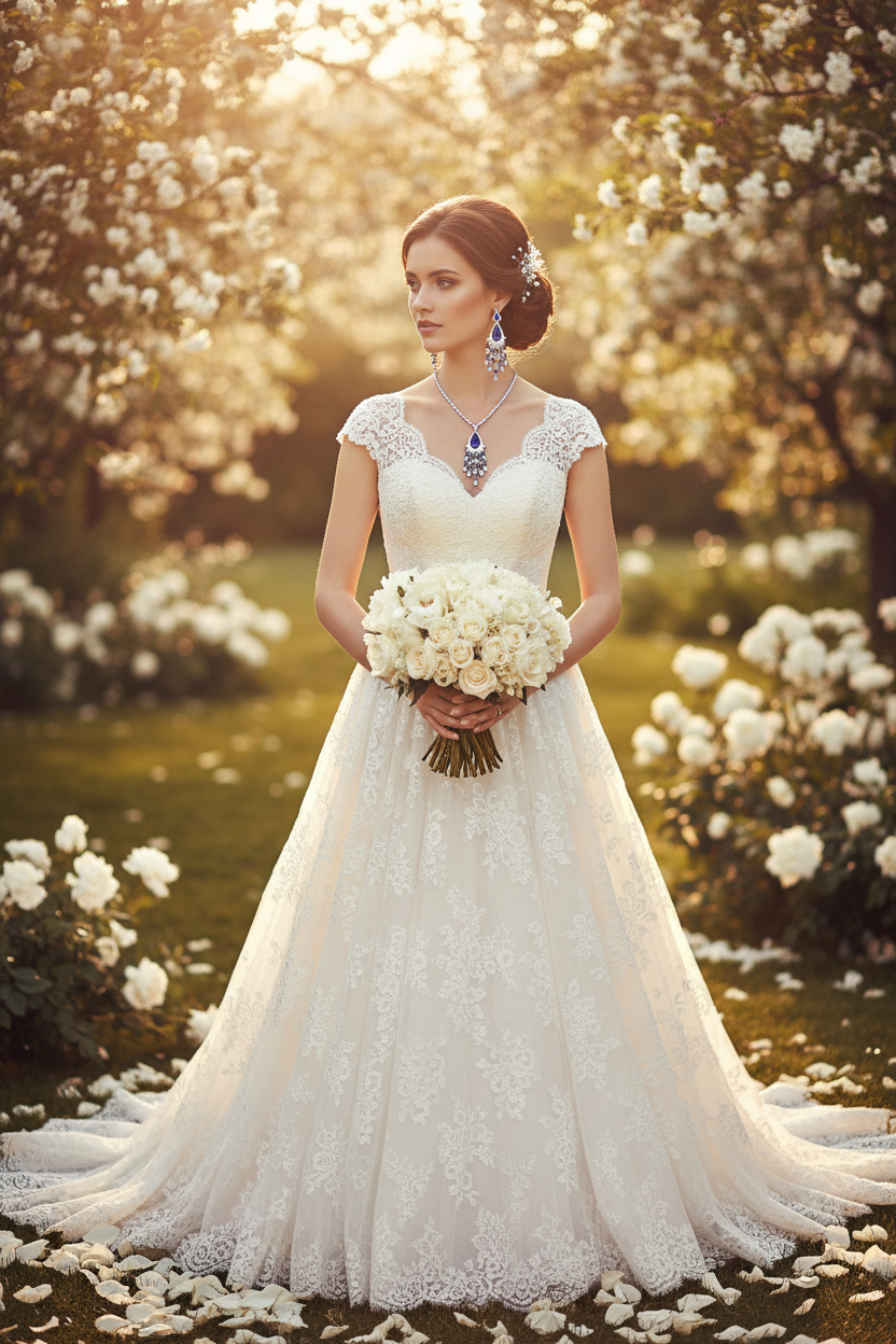 Blue teardrop zircon bridal necklace with matching tassel earrings