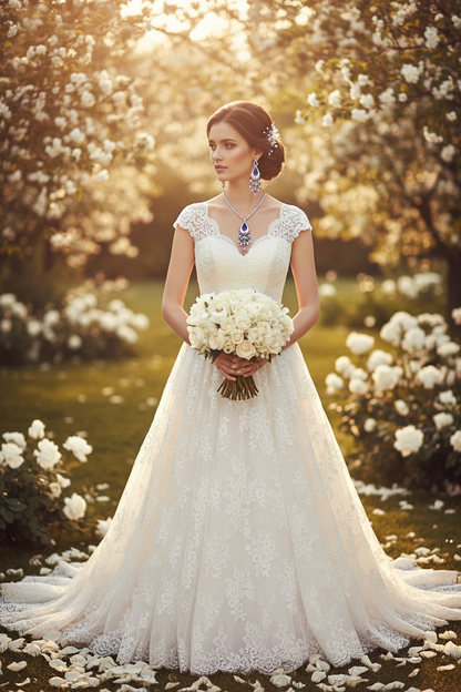 Blue teardrop zircon bridal necklace with matching tassel earrings