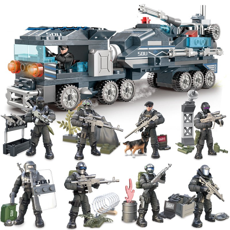 Assembling Joint Movable Soldier Puzzle Military Model Building Blocks Small Doll Toys