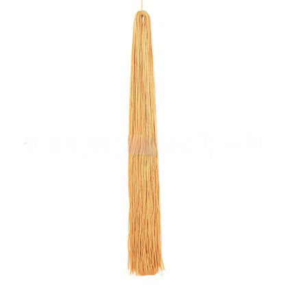 Long braided crochet hair bundle in golden yellow