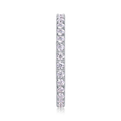 Luxury Fashion Row Diamond Ring Moissanite Silver Ring