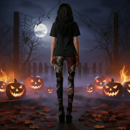 Halloween Skull Pattern Print Ladies Leggings