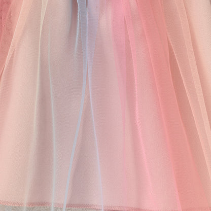 Baby Girls Skirt Set Letters Embroidery Long Sleeve Sweatshirt Tops & Rainbow Tutu Skirt Outfits