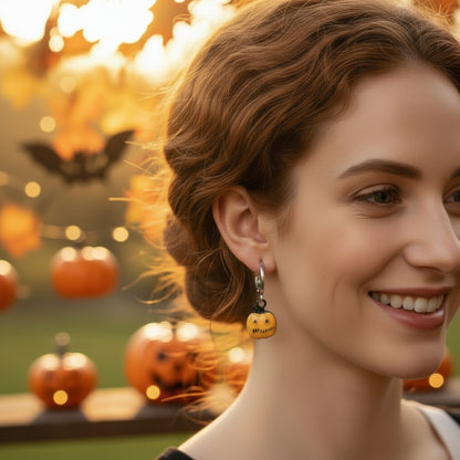 Halloween Funny Earrings Female Personality Ghost Pumpkin Bat Cartoon