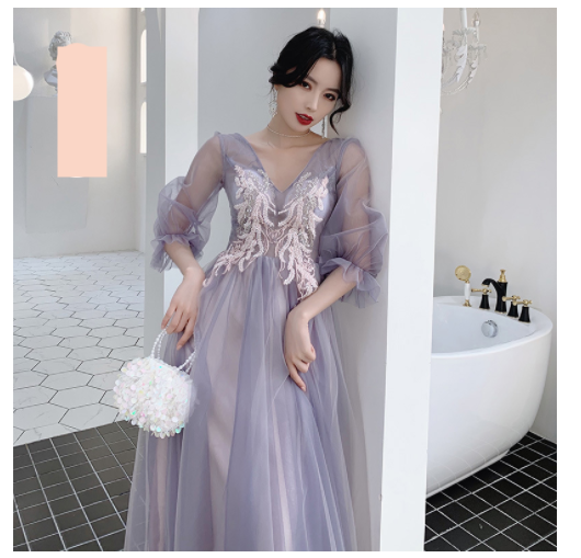Xianqi Slim And Thin Sisters Queen's Bridesmaid Dress