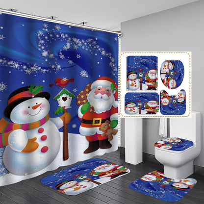 Creative Shower Curtain Waterproof Christmas Shower Curtain Cloth