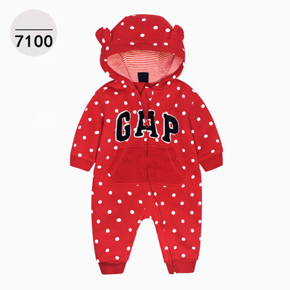 Double Layer One-piece Zipper Hooded Sweater For Children