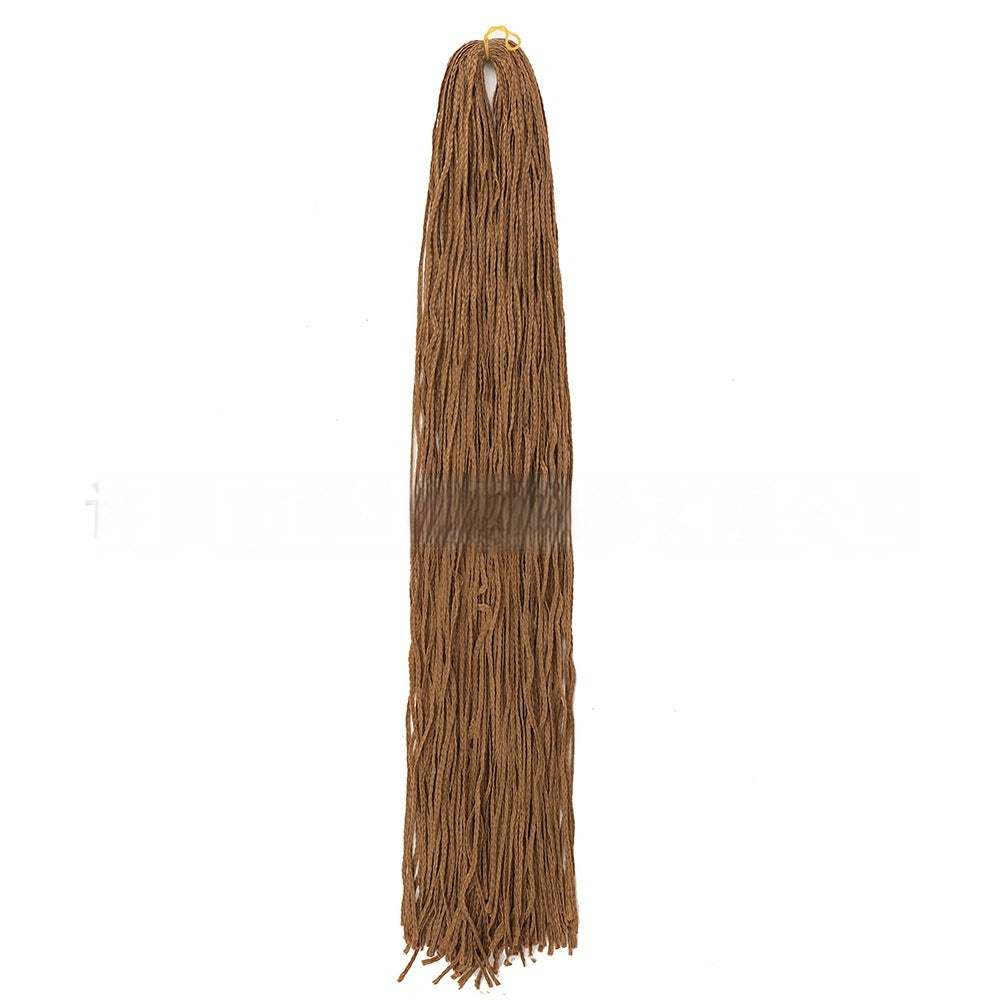Long braided crochet hair bundle in warm brown