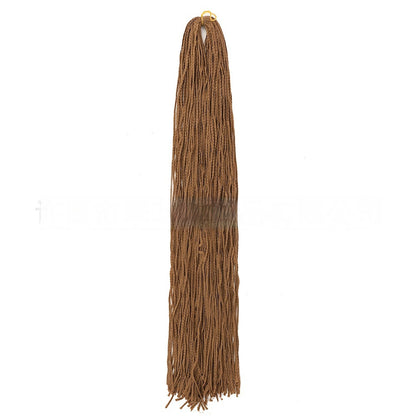 Long braided crochet hair bundle in warm brown