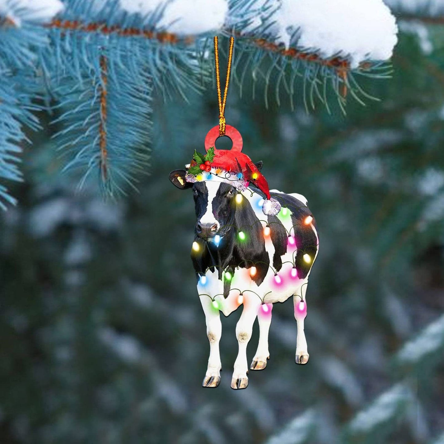 Christmas Tree Animal Pendant Milk Cow Sheep Cat Swan Home Decoration