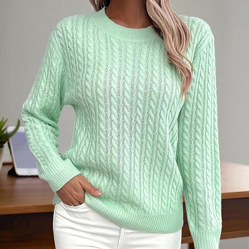 Women's Textured Long Sleeve Sweater Crewneck Pullover Dressy Casual Outfits