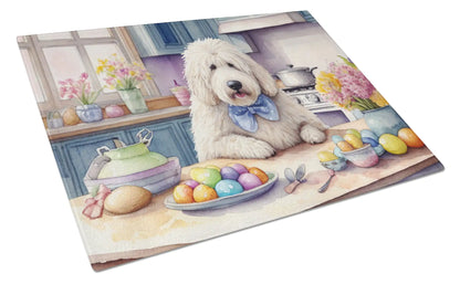 Decorating Easter Komondor Glass Cutting Board