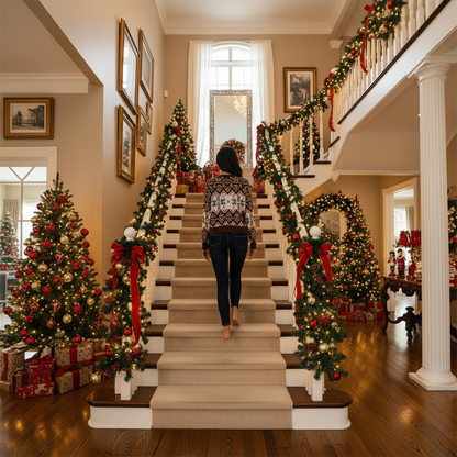 Christmas Pullover Round Neck Snowflake Sweaters Women's Clothing