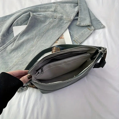 Women's Elegant Ethnic Embroidery Shoulder Strap Bag - Large Capacity Crossbody With Zipper Closure, 3D Ergonomic Design, Suitable For Commuting, Travel, Daily Use, Multi-color Optional, Durable P