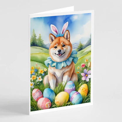 Shiba Inu Easter Egg Hunt Greeting Cards Pack of 8
