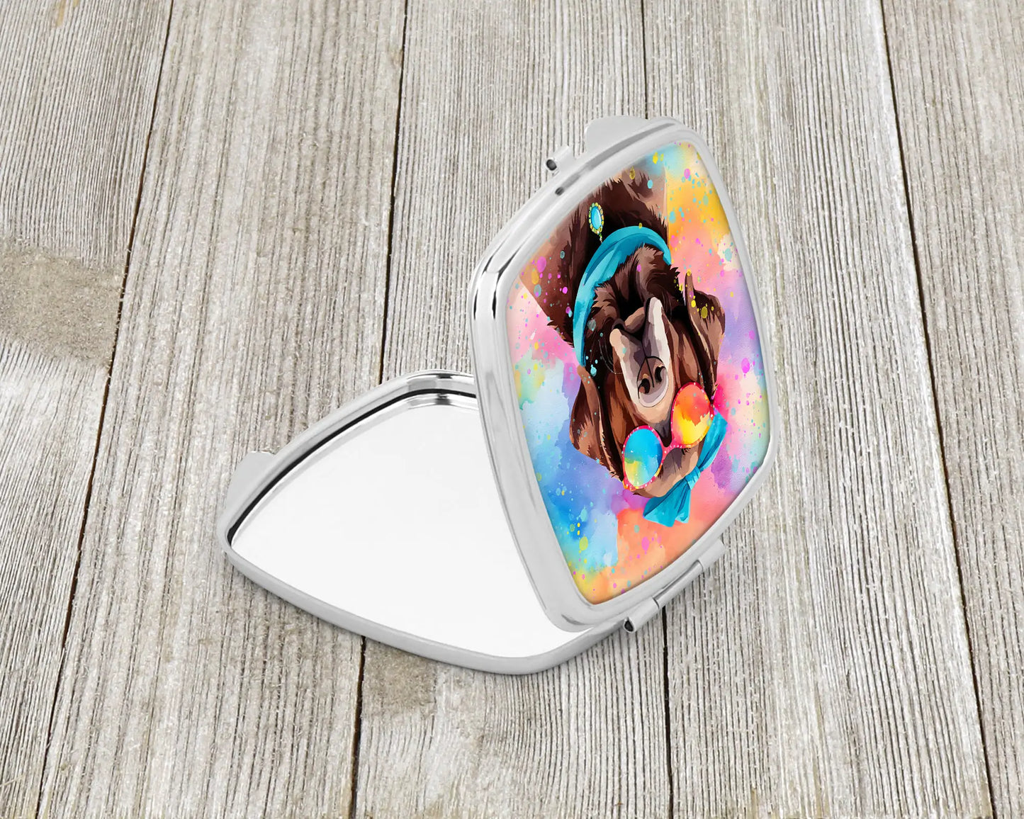 Chocolate Labrador Hippie Dawg Compact Mirror