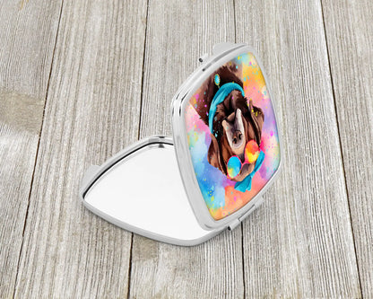 Chocolate Labrador Hippie Dawg Compact Mirror