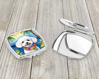 Bichon Frise Luau Compact Mirror