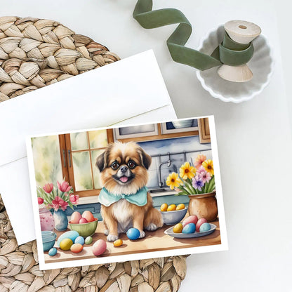Decorating Easter Tibetan Spaniel Greeting Cards Pack of 8