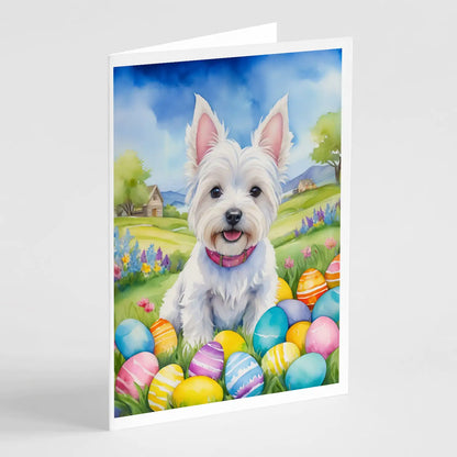 Westie Easter Egg Hunt Greeting Cards Pack of 8