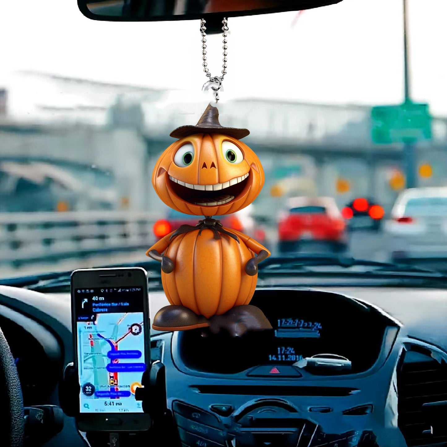 Halloween Creative Pumpkin Man Automobile Hanging Ornament