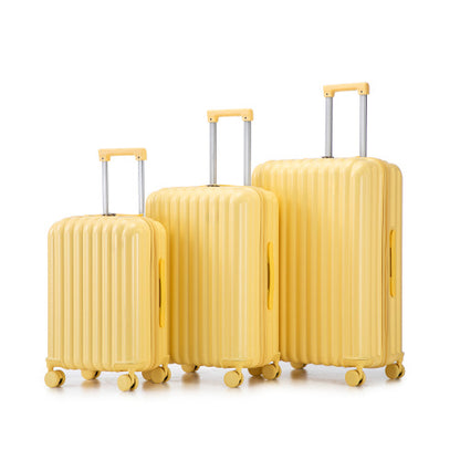20  24  28  3 Pcs  Set In ABS Spinner Wheel Luggage, Carry On Suitcase, With Cup Holder & USB Port  Phone Holder