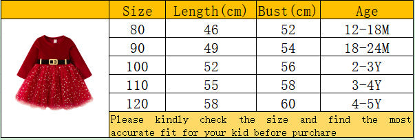Christmas Children's Autumn Red Silver Fox Velvet Long Sleeve Mesh Princess Dress
