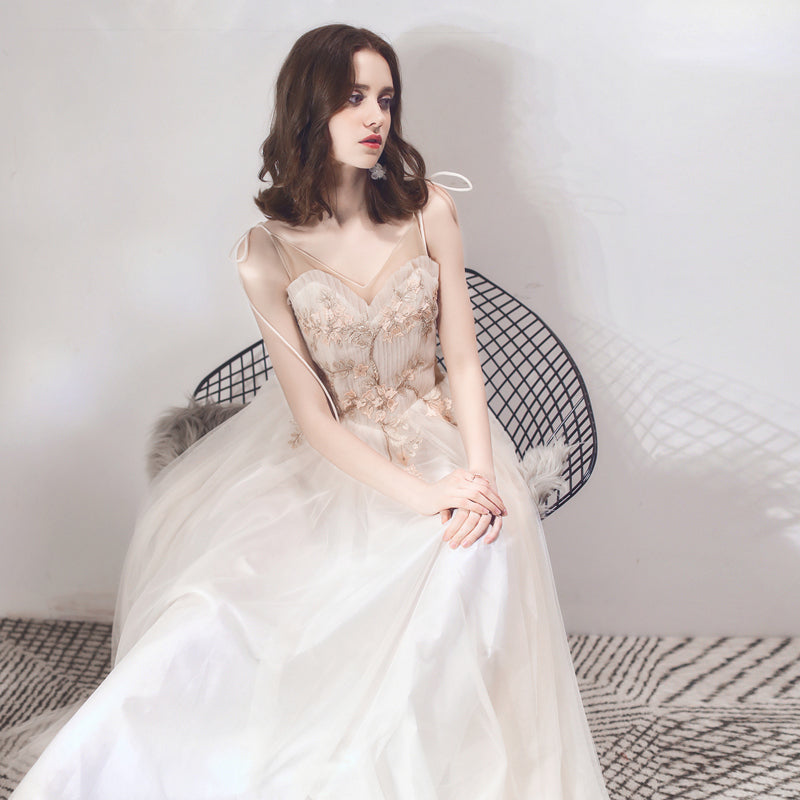 Solid Color Bridesmaid Dress Dress Female Dinner Party