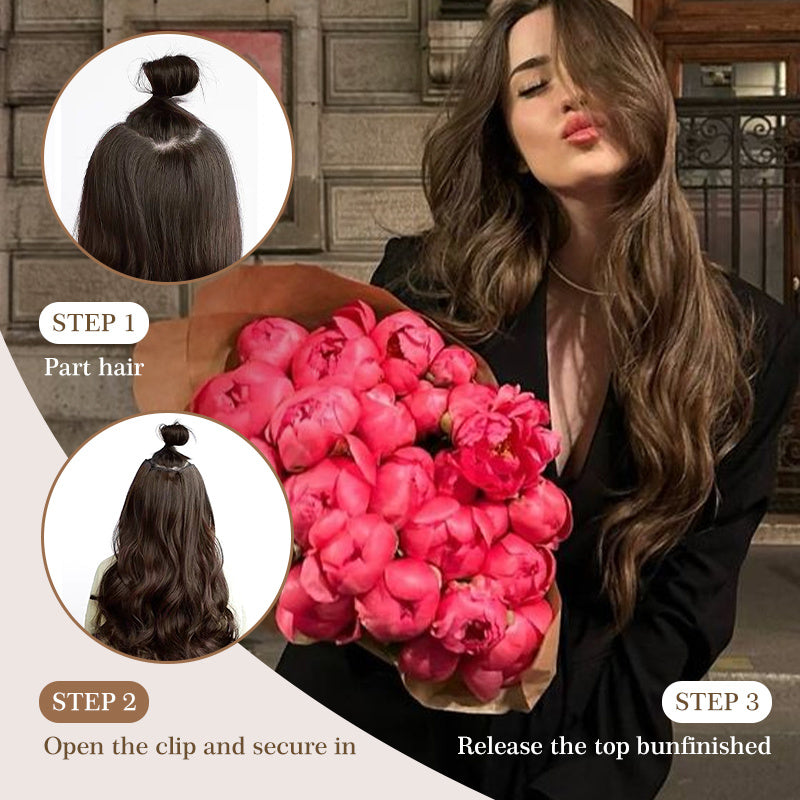 Hold balance Clip on Hair Extensions Long Straight Wavy Synthetic Hairpiece, Natural & Soft & Blends Well Daily Use, Fashion Accessories